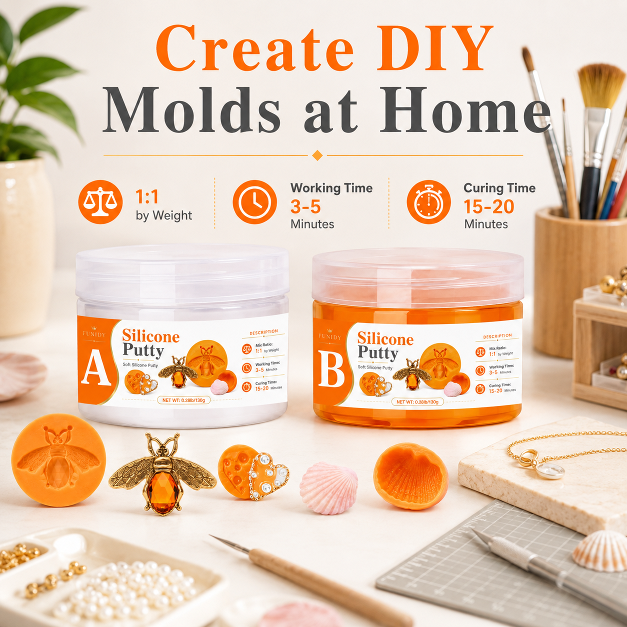 Candle Making Course - SILICONE PUTTY Making Kit, Fast Curing,