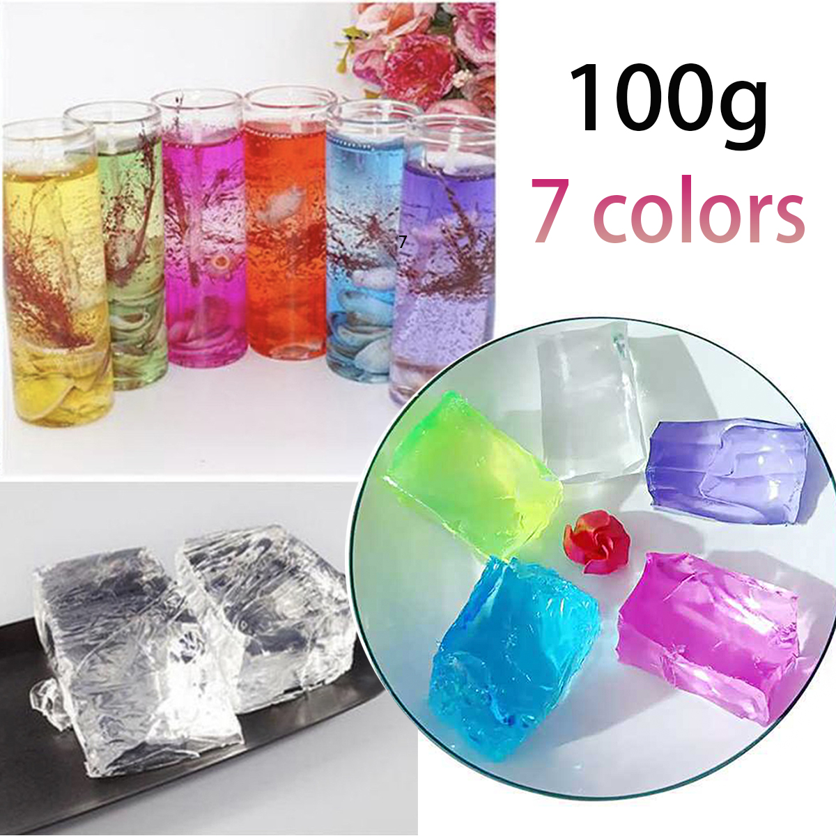 Candle Making Course - 100G 7Colors Jelly Wax DIY Handmade