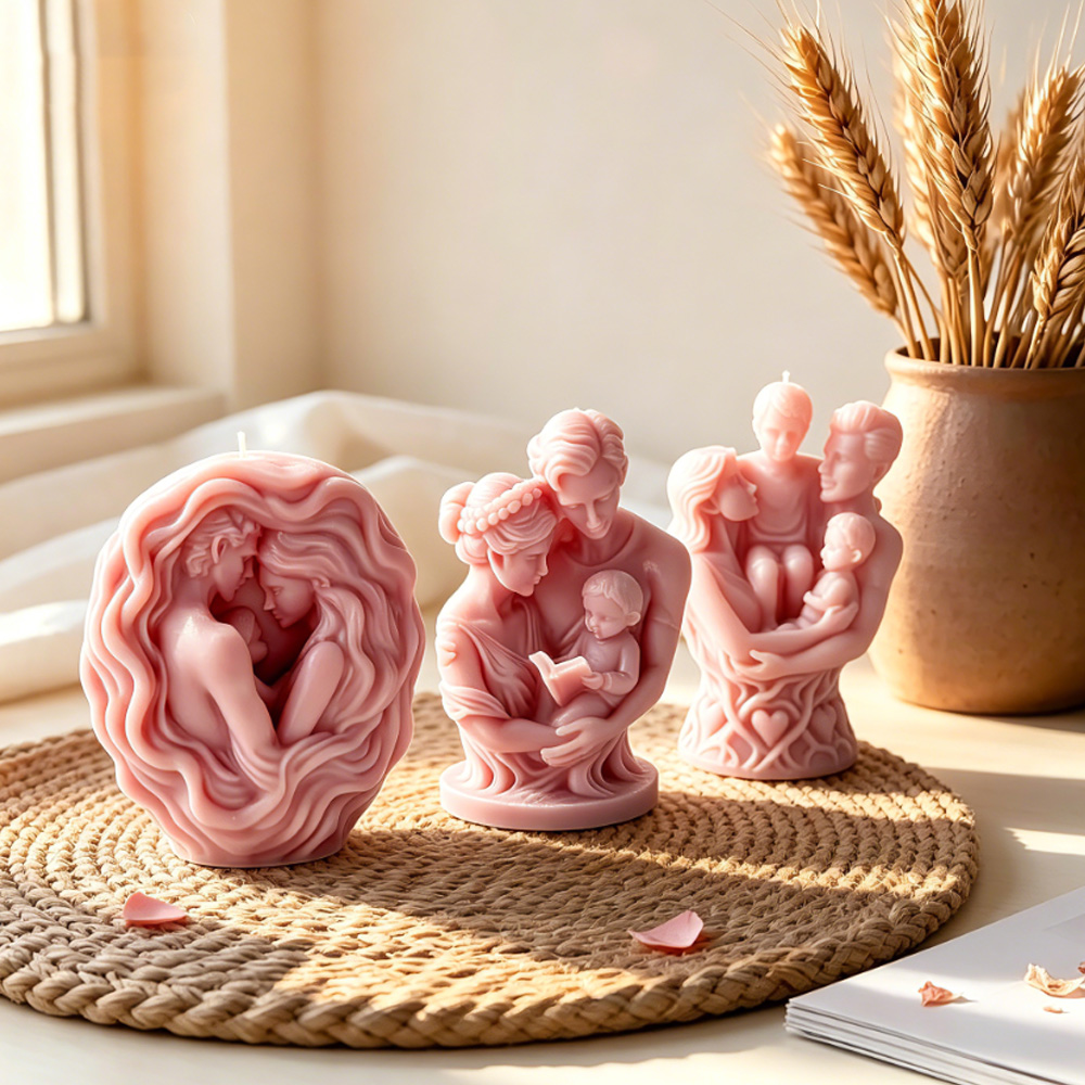 Candle Making For Kids - 3D family hug silicone candle mold