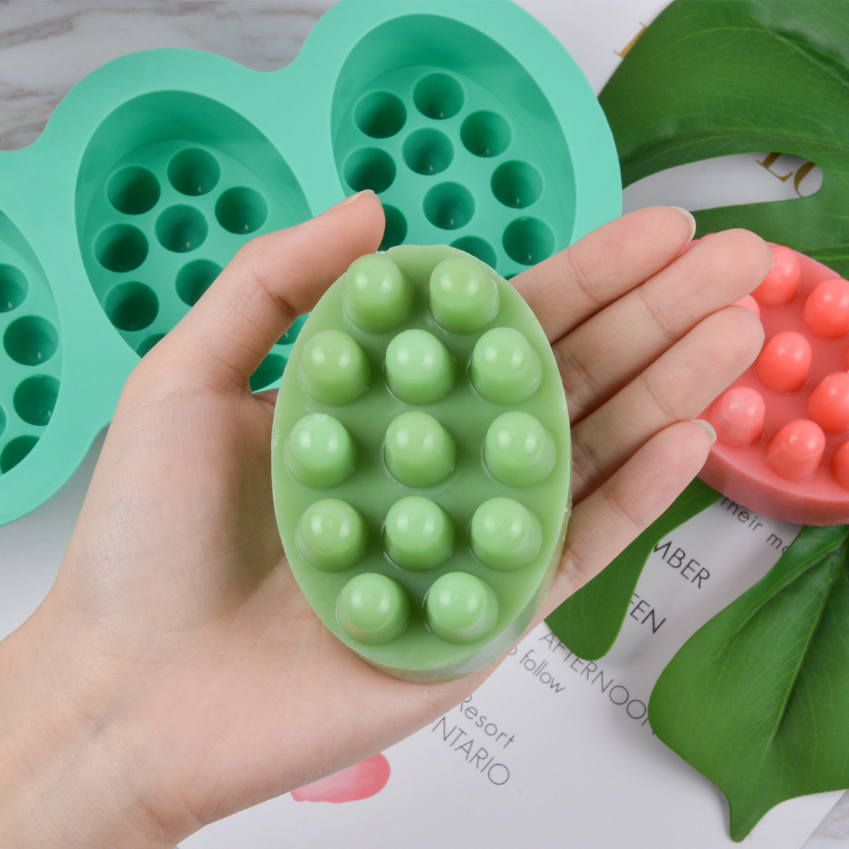 Candle Making Kit Diy - 4 Hole Oval Massage Soap Silicone