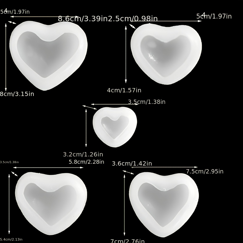 5pcs Heart-Shaped Gypsum Candl - Candle Making Moulds ulasan dan harga