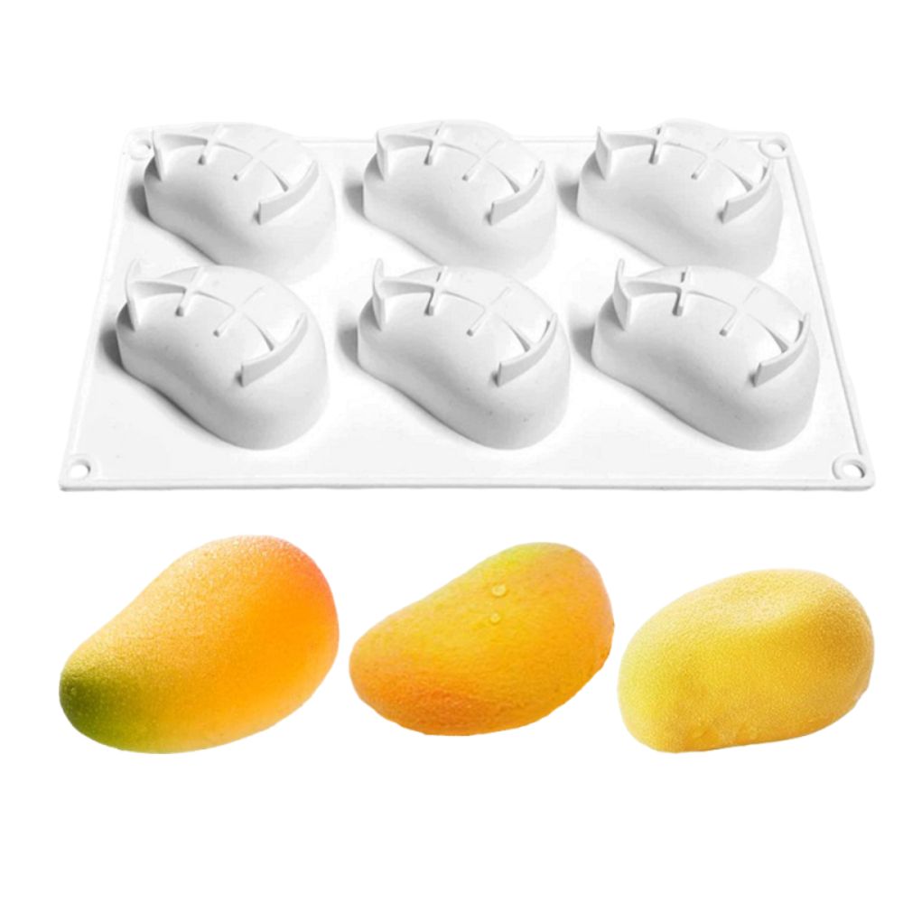 6 Cavity Mango Shaped Cake Mol - Candle Making Items ulasan dan harga
