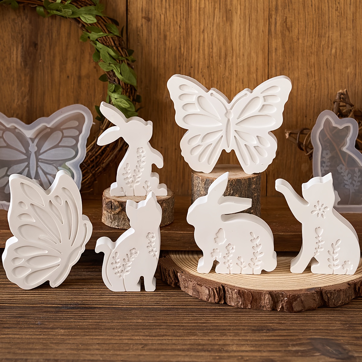 6pcs - 3D Rabbit and Kitten Si - Candle Making Moulds ulasan dan harga