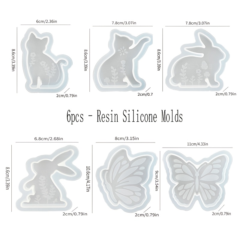6pcs - 3D Rabbit and Kitten Si - Candle Making Moulds ulasan dan harga