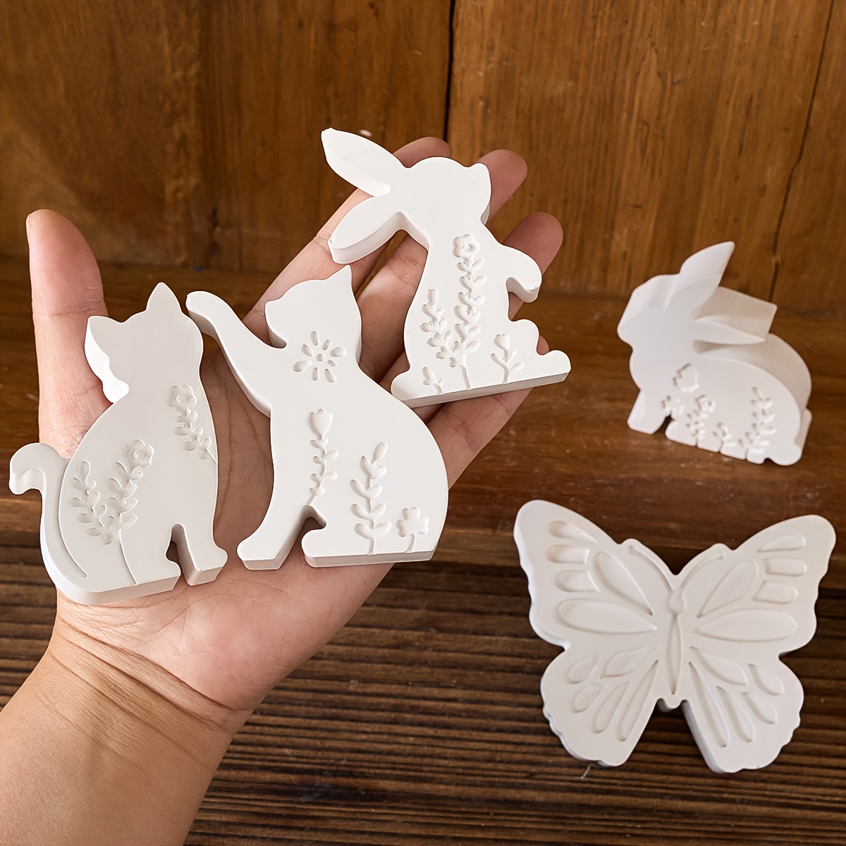 6pcs - 3D Rabbit and Kitten Si - Candle Making Moulds ulasan dan harga