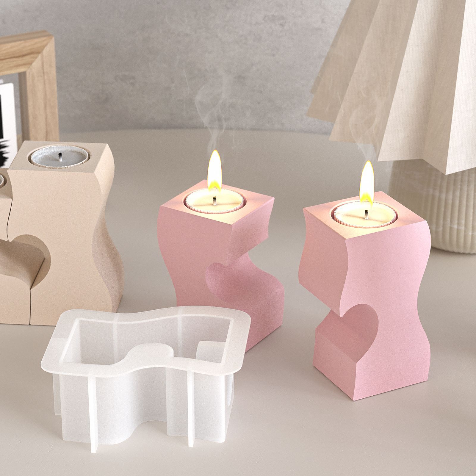 S Heart Candlestick Silicone M - Candle Making Moulds ulasan dan harga