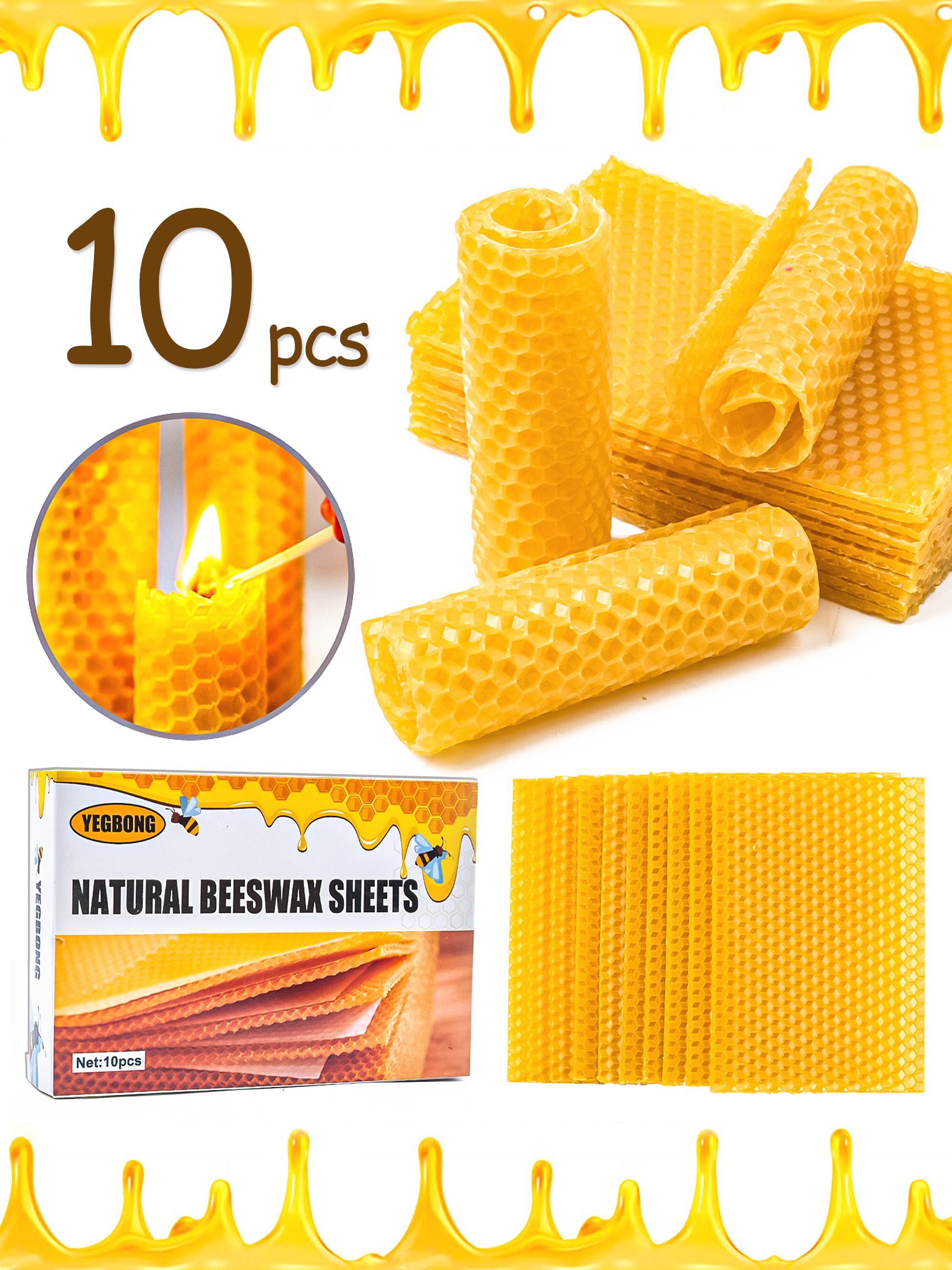10Pcs Natural Honeycomb Bee Wa - Candle Making Course ulasan dan harga