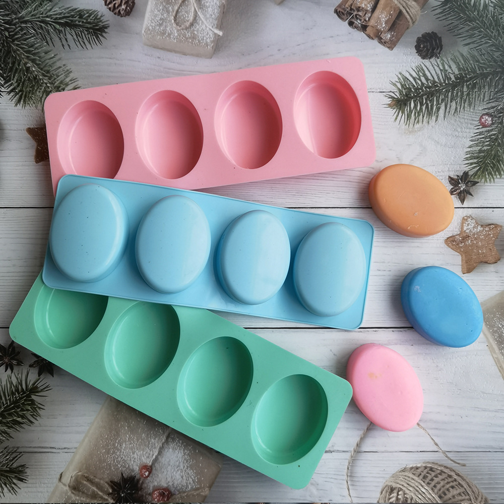 4 Cavities Oval Handmade Soap  - Candle Making Kit Diy ulasan dan harga