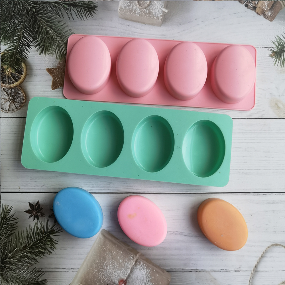 4 Cavities Oval Handmade Soap  - Candle Making Kit Diy ulasan dan harga